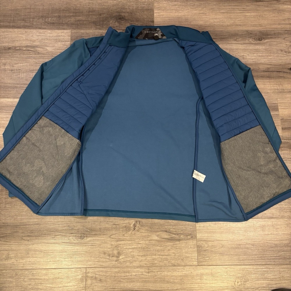 GREYSON Yukon Hybrid Golf Jacket Mens XL Blue Quilted Puffer Full Zip Outerwear - Picture 7 of 10
